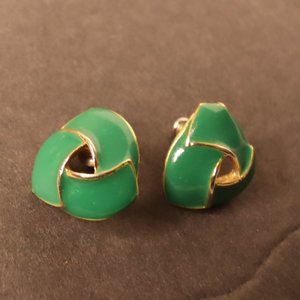 Women's Enamel Emerald Green Earrings Size OS